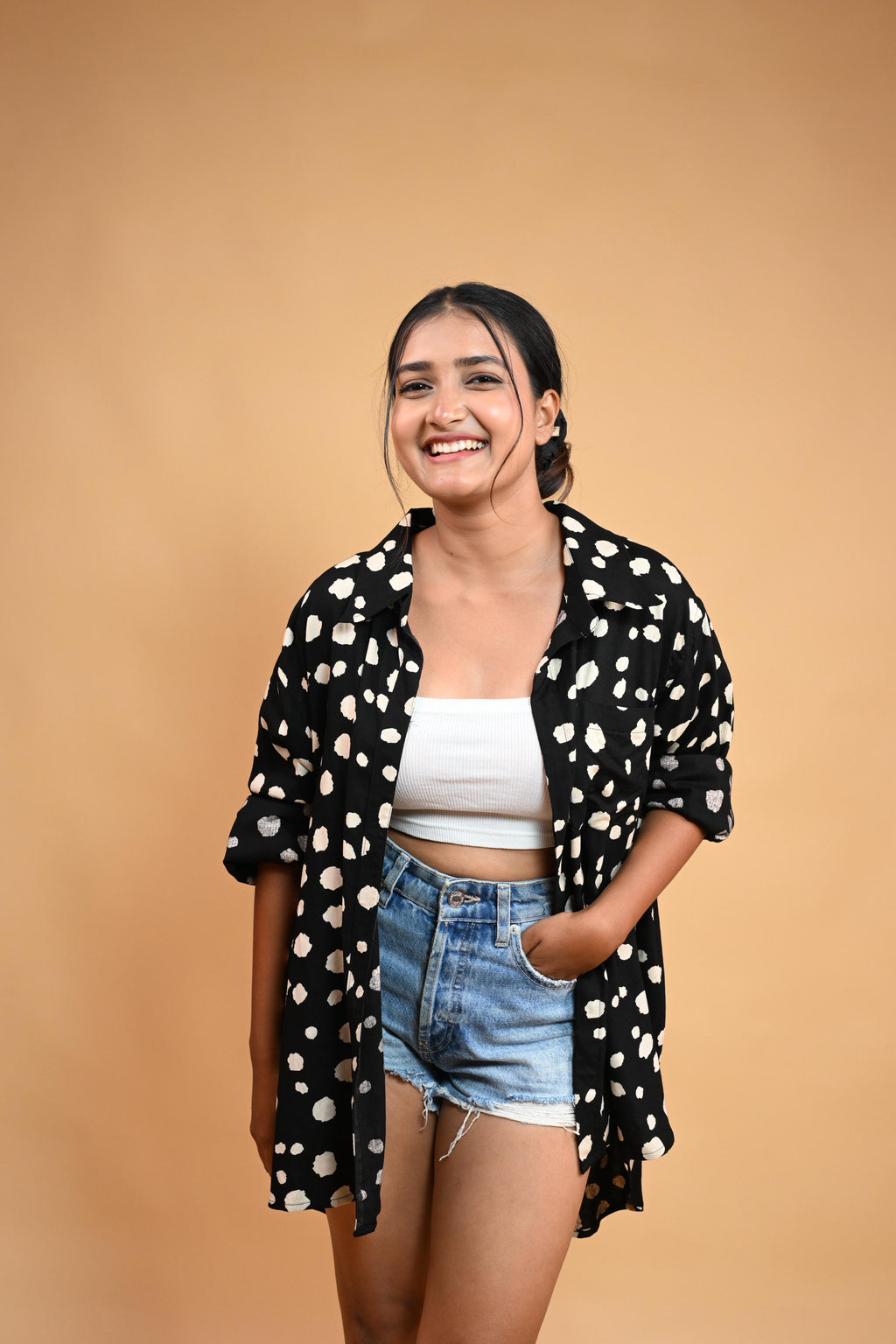Black Dot Oversized Shirt