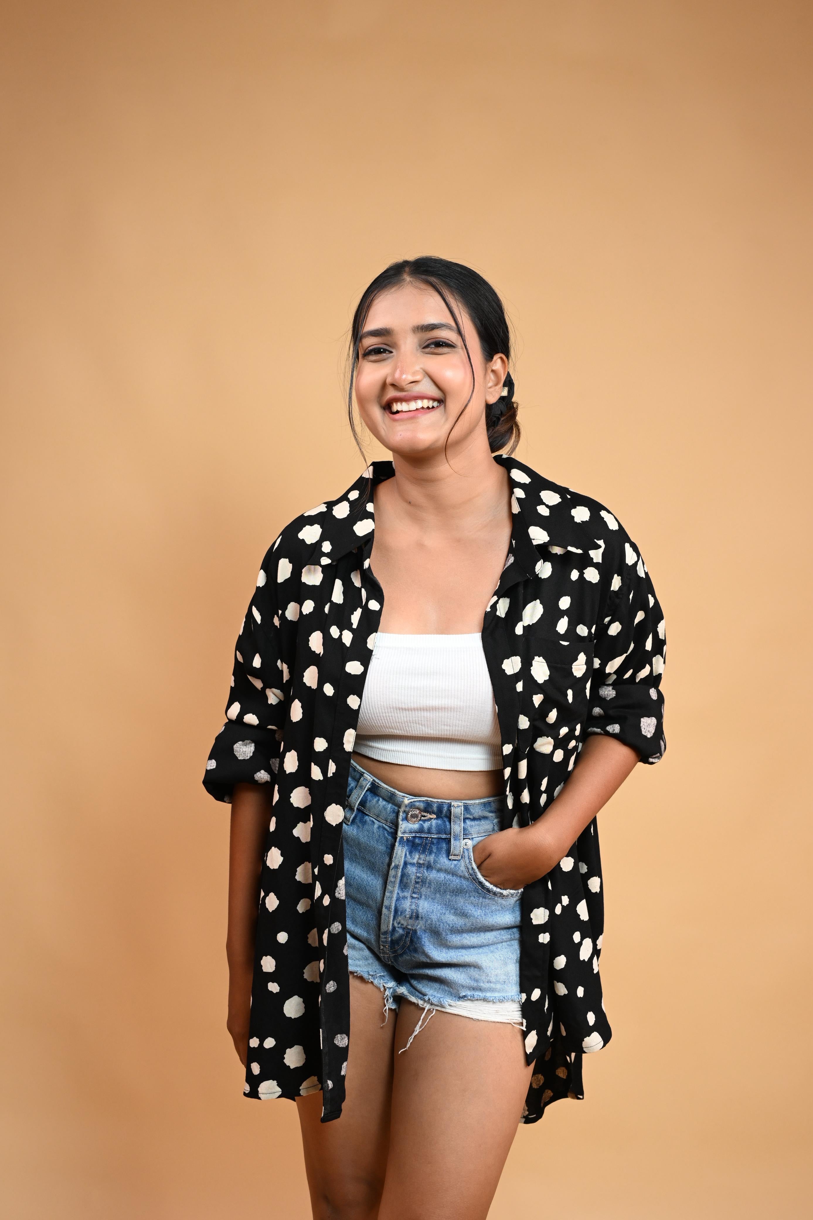 Black Dot Oversized Shirt