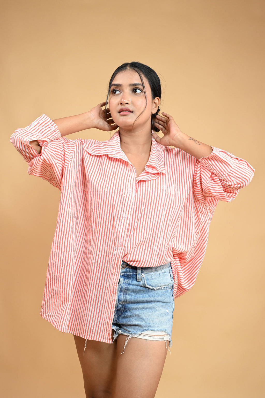 ORANGE STRIPE SHIRT