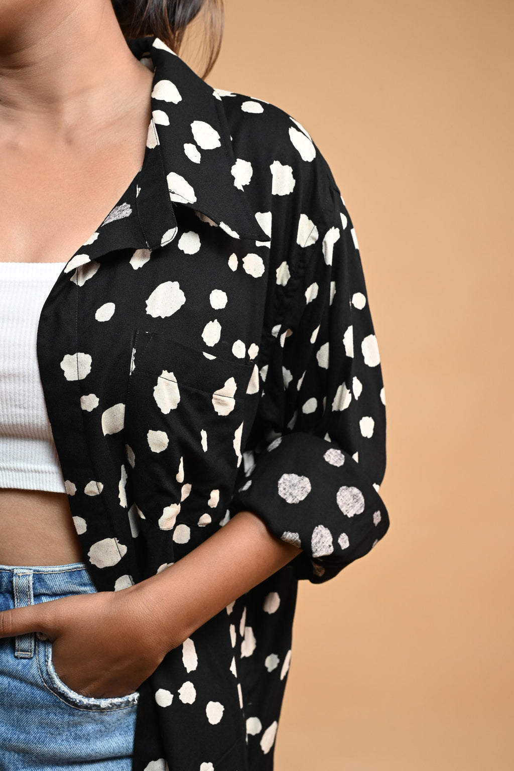 Black Dot Oversized Shirt