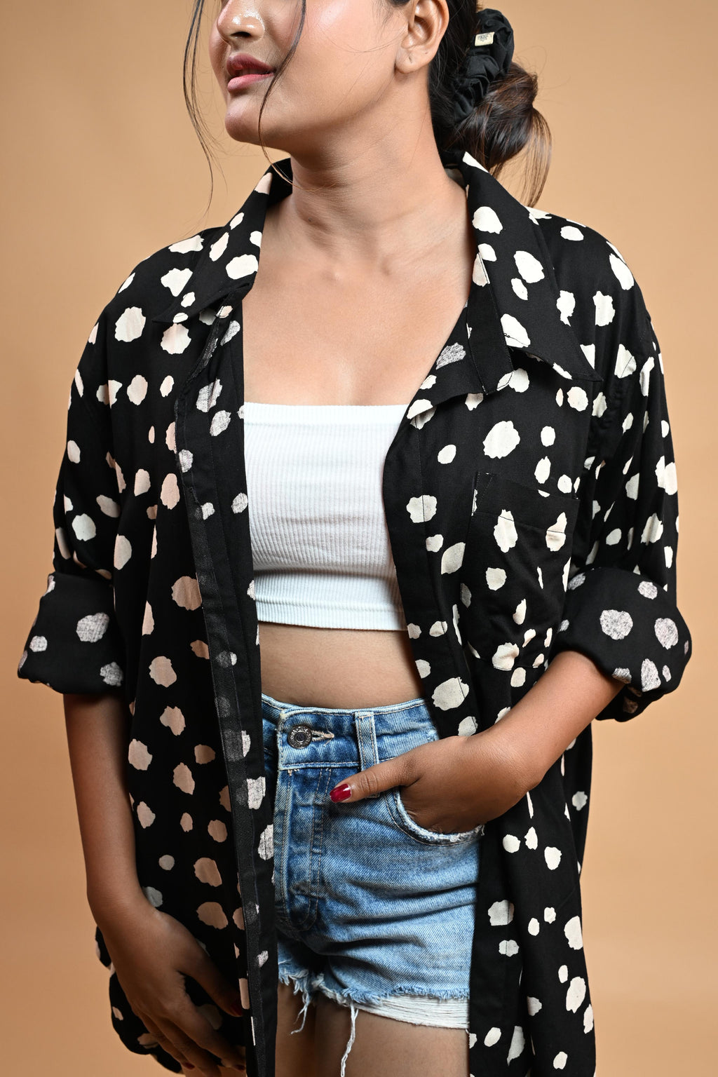 Black Dot Oversized Shirt