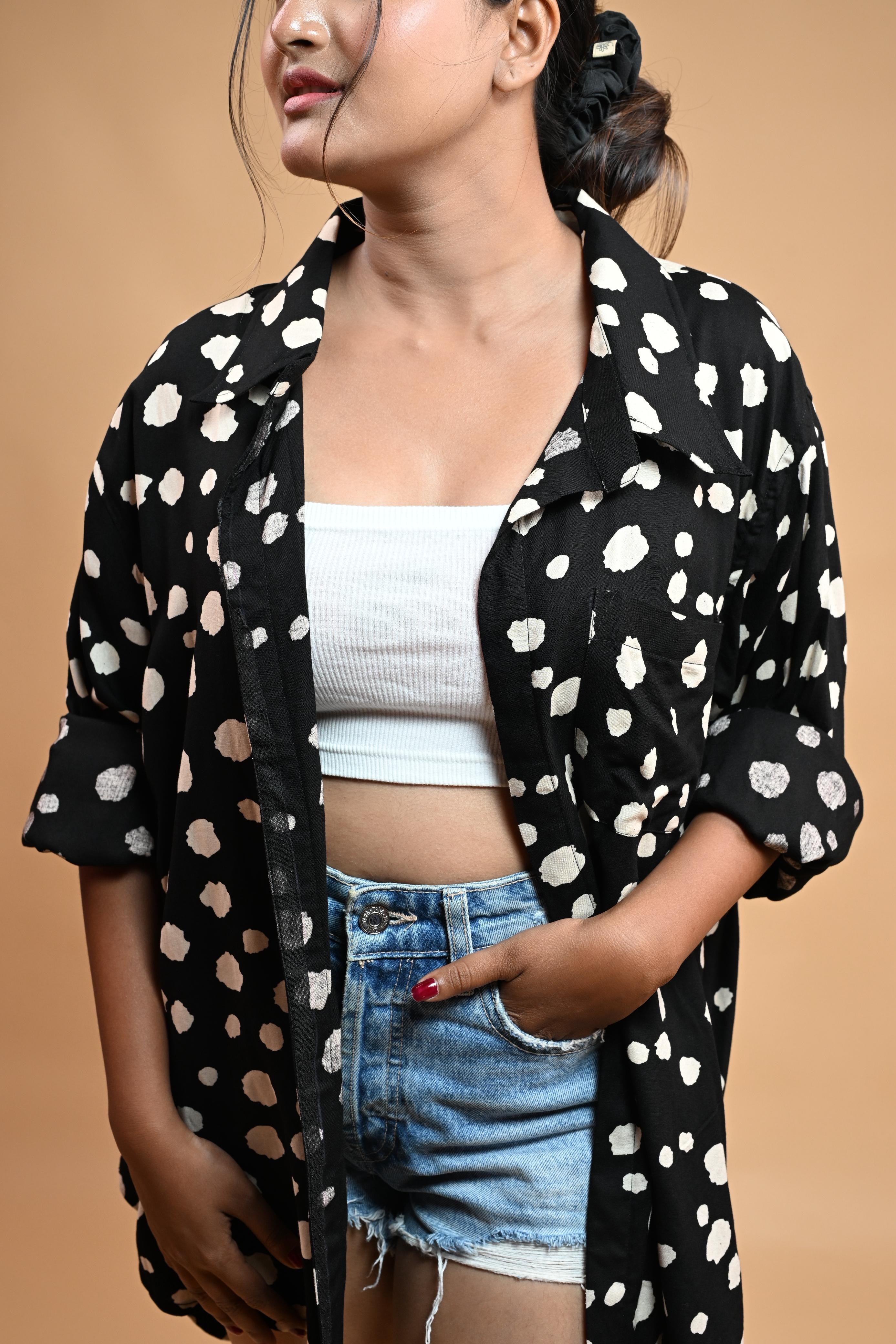 Black Dot Oversized Shirt