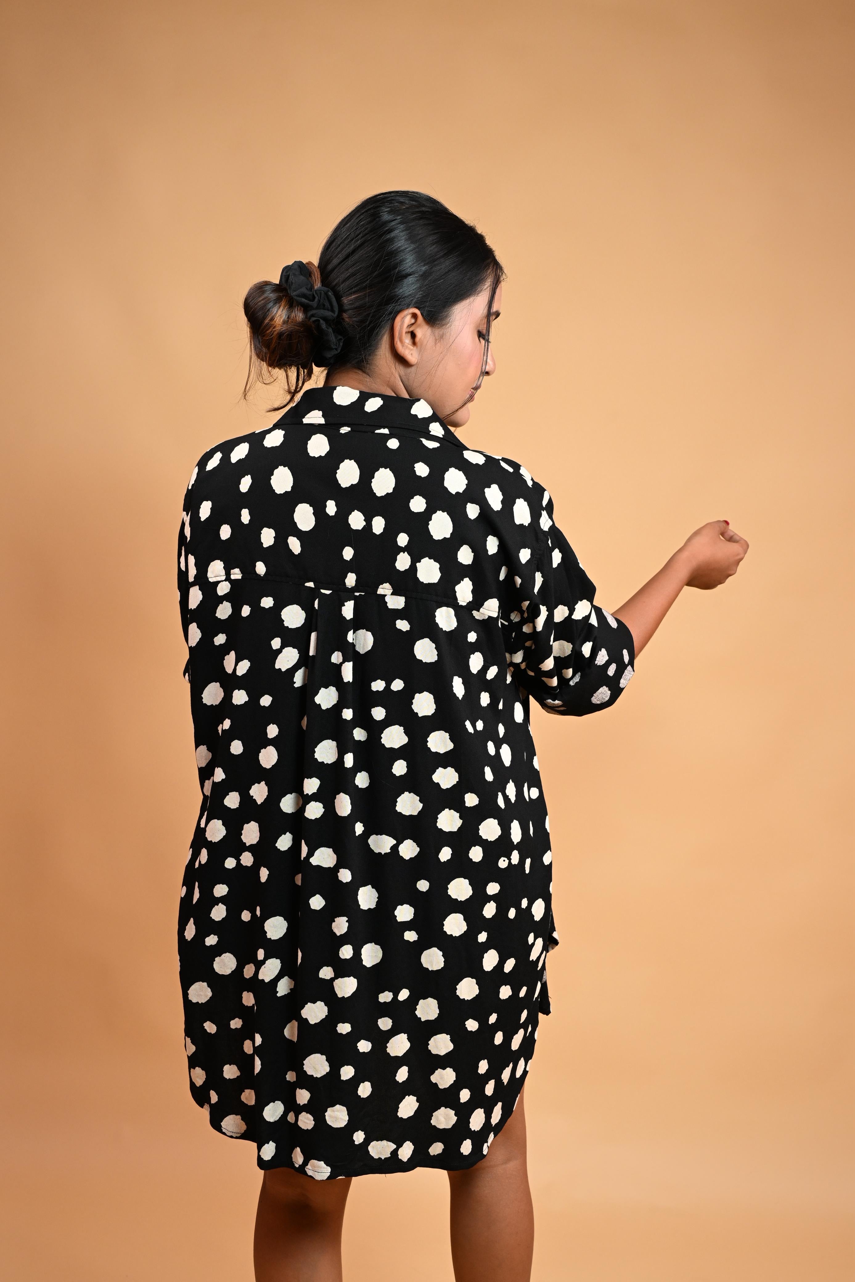 Black Dot Oversized Shirt