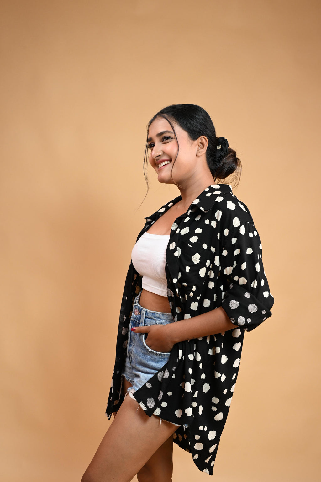 Black Dot Oversized Shirt