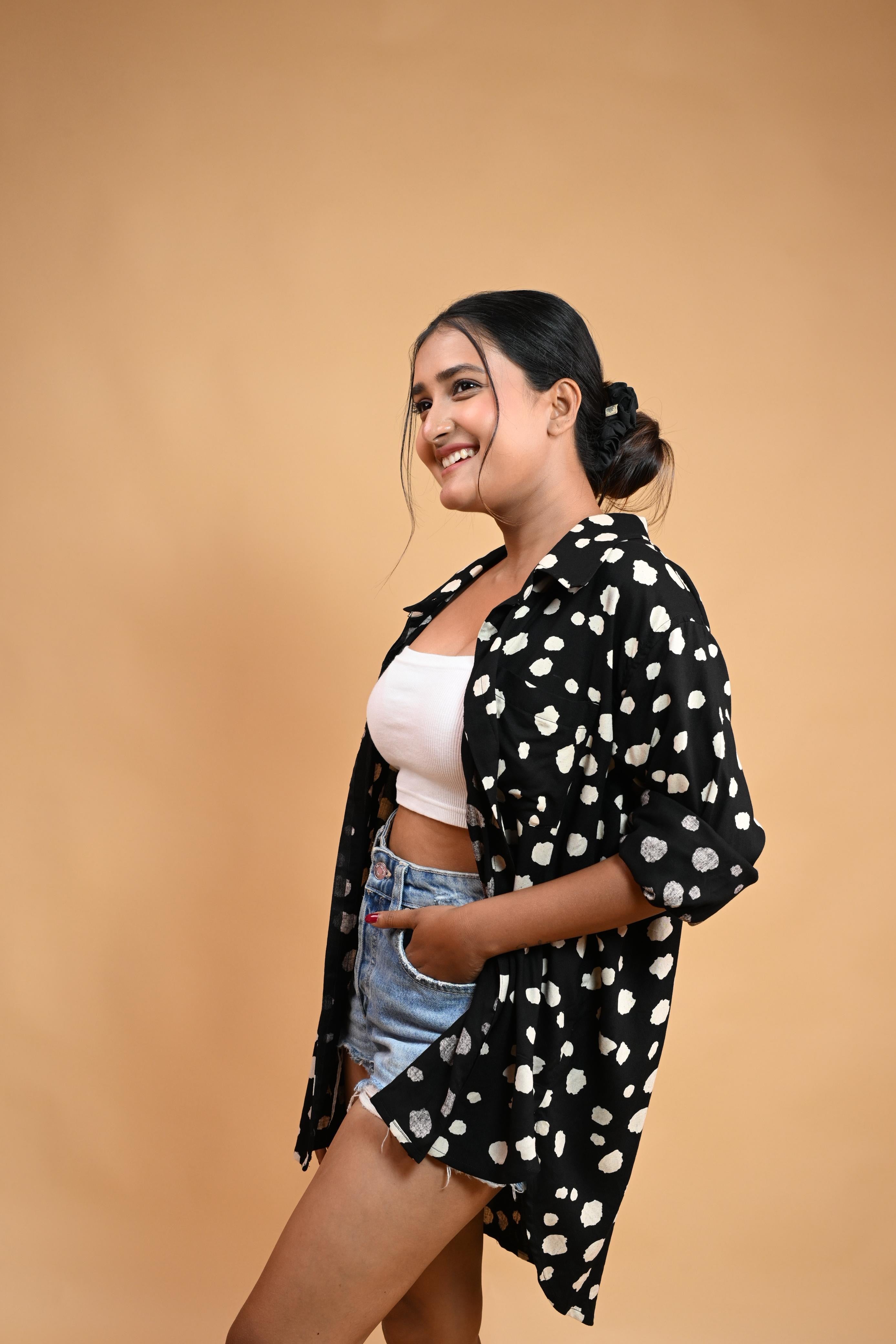 Black Dot Oversized Shirt