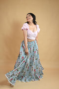 FLORAL STRIPE SKIRT